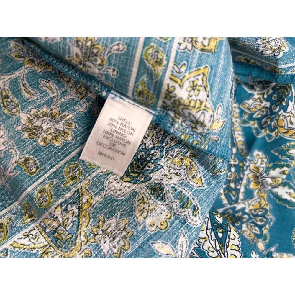 J. Jill Teal Paisley Tiered Maxi Dress Halter Size Medium Petite Summer Boho I - Picture 4 of 11